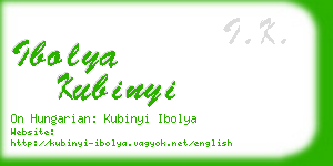 ibolya kubinyi business card